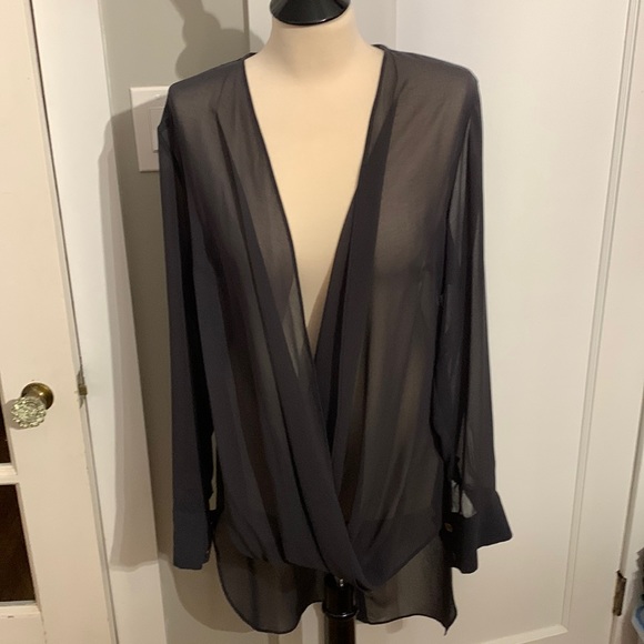 Abi Ferrin Tops - Black sheer blouse